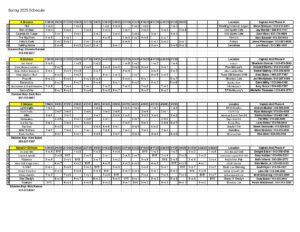 Spring 2025 Schedules – STICK DartS League